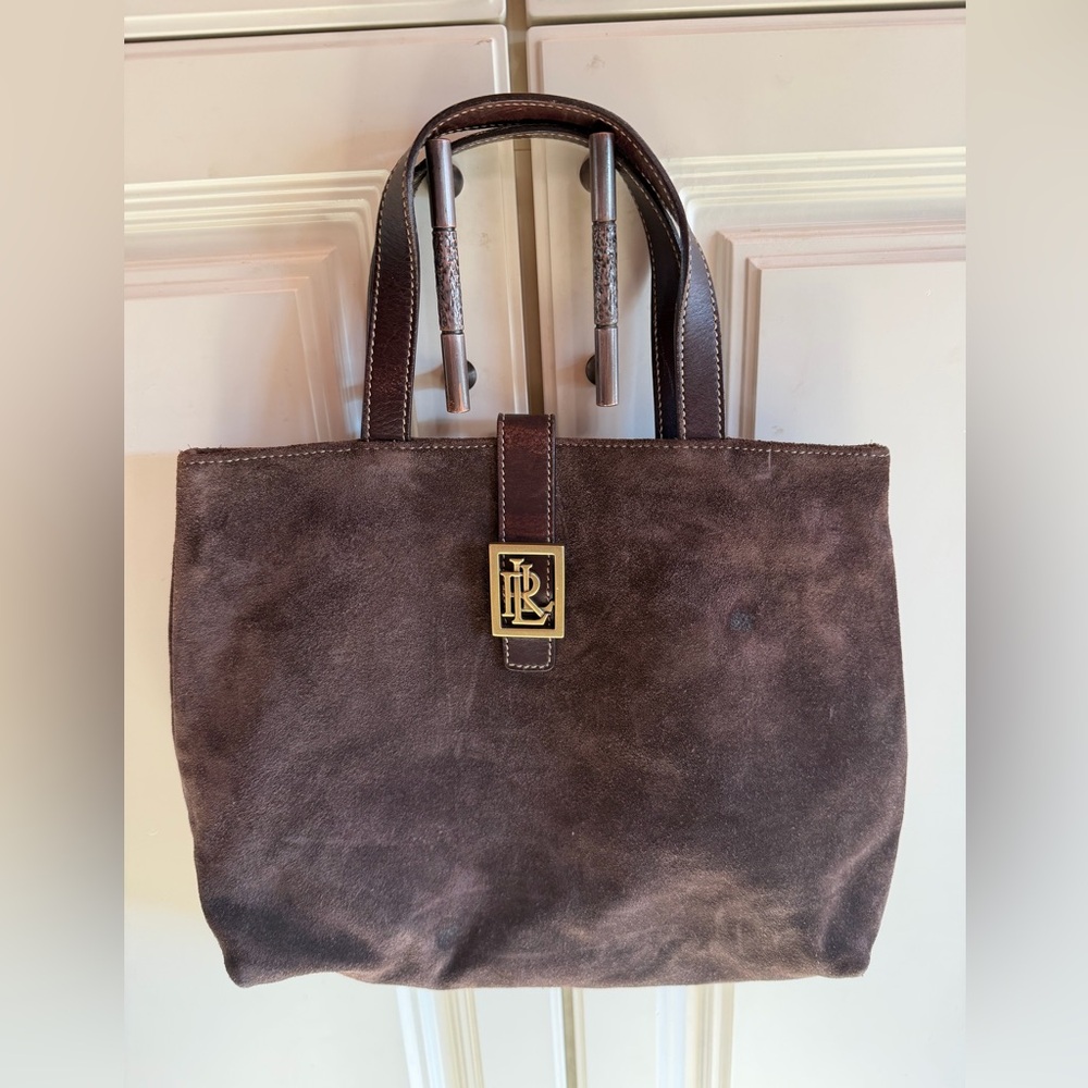 Ralph Lauren Brown Suede Tote Bag